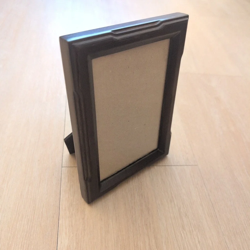 Dark Brown Wood Picture Frame 4x6 Tabletop Wall Mount Portrait Landscape Decor